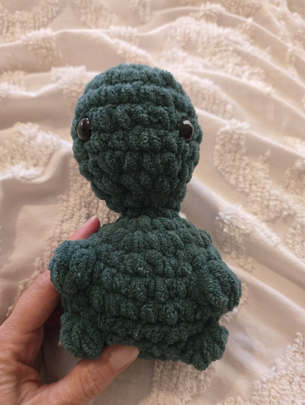 Plush Hand-Knit Green Dino Plush Crochet Amigurumi Small Cute